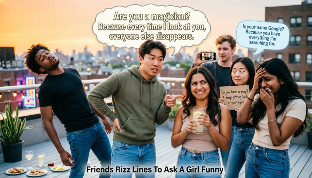 Friends Rizz Lines To Ask A Girl Funny