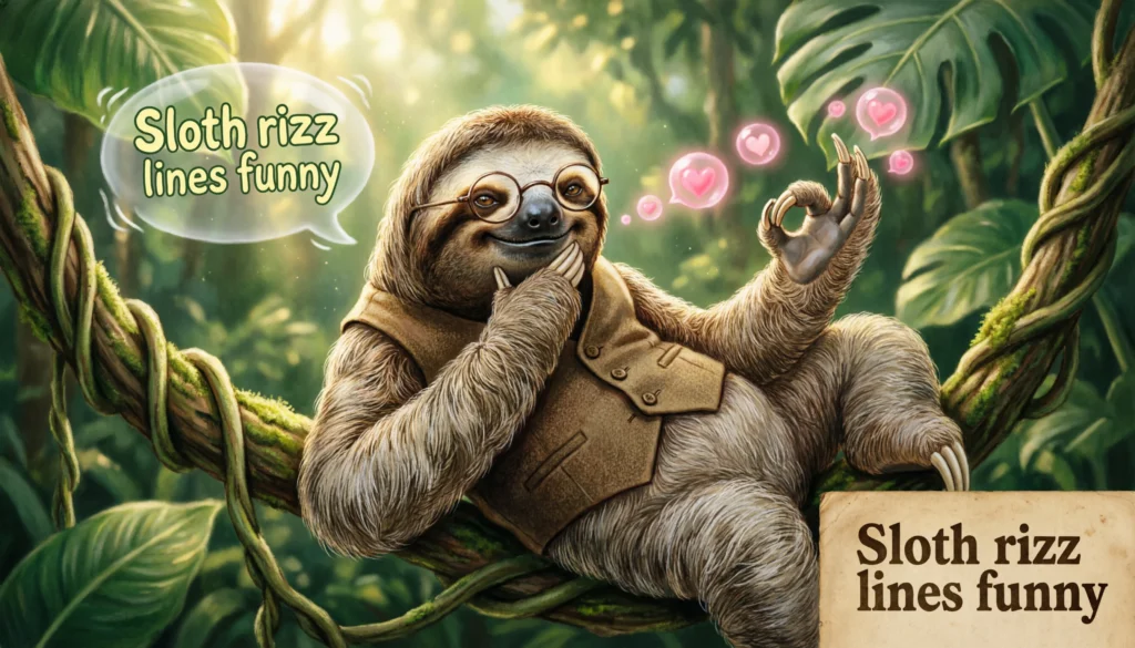 Sloth rizz lines funny